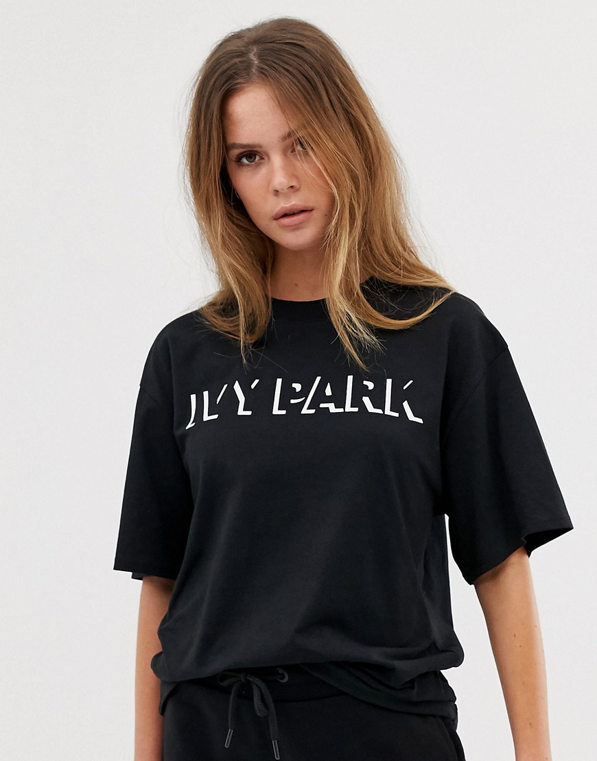Ivy Park - Oversized T-shirt met logo in zwart