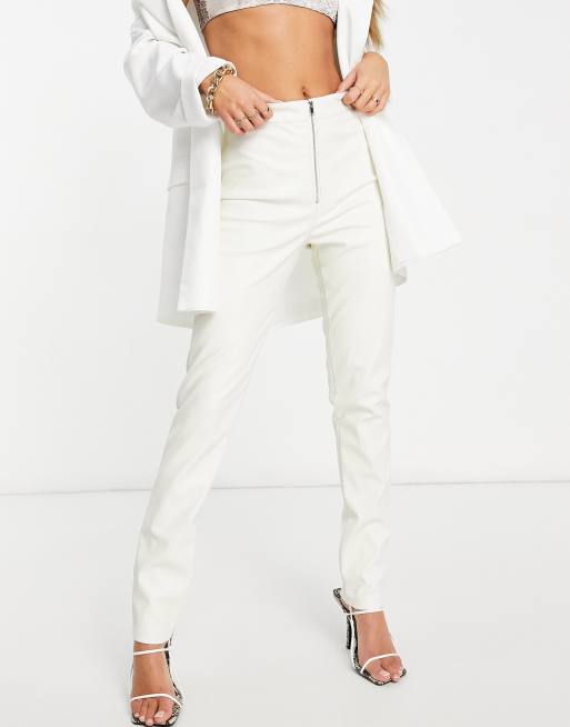 White leather sales trousers womens