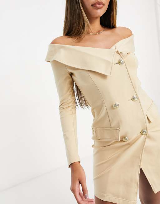 Blazer off 2024 shoulder dress