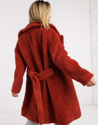 belted teddy coat
