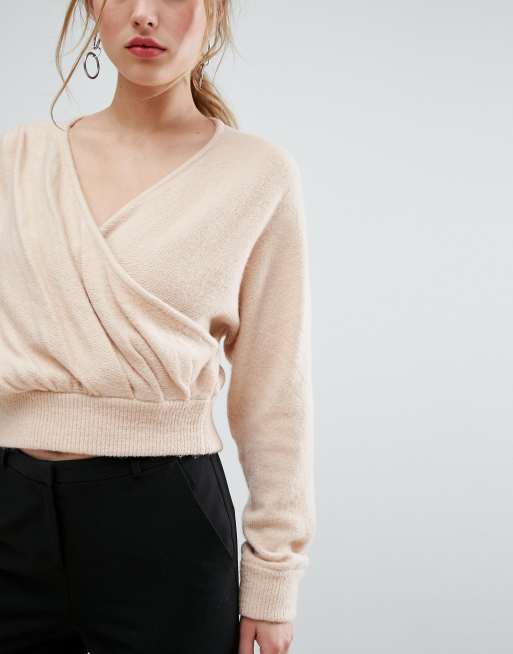 Cross wrap 2024 off shoulder jumper