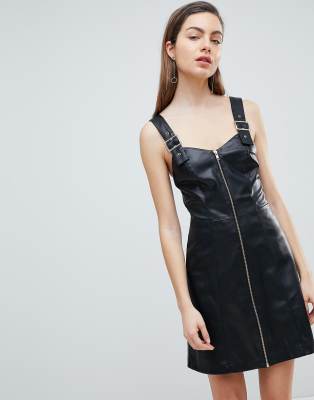 asos faux leather dress
