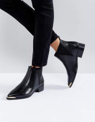 black flat pointed toe boots