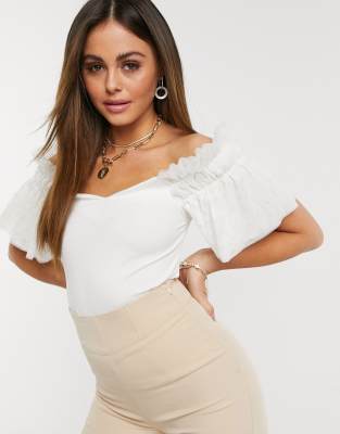 asos white off the shoulder top