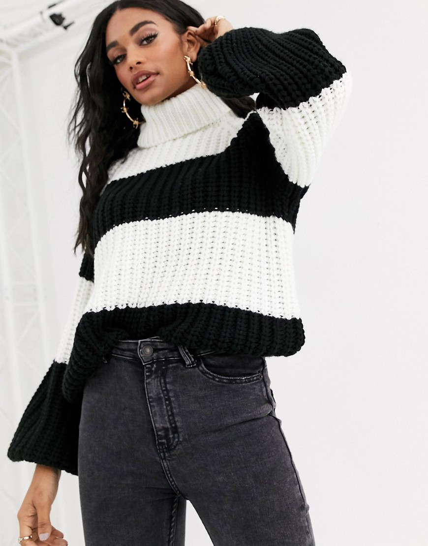 Ivyrevel oversized knitted jumper in black and white-Multi