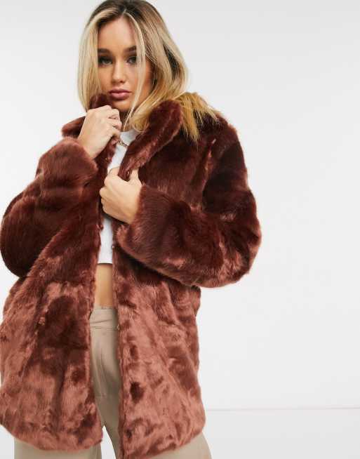 Soft faux fur on sale coat