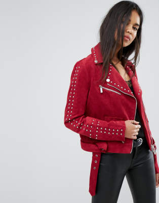 red studded blazer