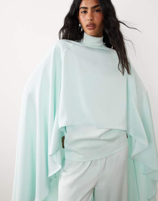 IYAL - Cape d'ensemble asymétrique à détail drapé - Menthe, 2 de 4