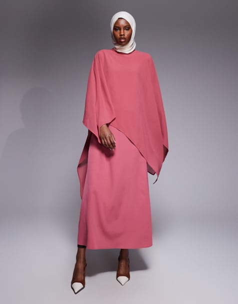 IYAL cape detail maxi dress in pink