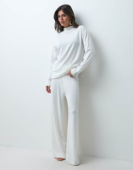 IYAL - Coordinato in maglia super soffice color panna, 1 di 4
