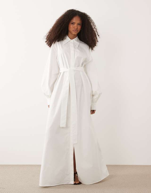 long white cotton shirt dress IYAL poplin tie waist maxi in Color:LIGHT MARSALA blackfriday2024 EVERPRETTY Elegant Chiffon Short 33.5 Waist