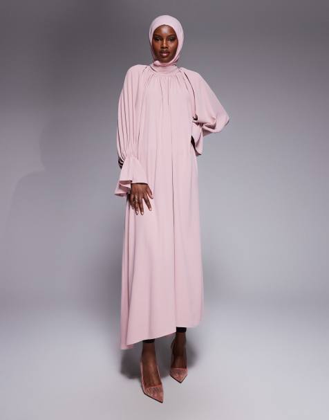 IYAL high neck cuff sleeve detail maxi dress in lilac