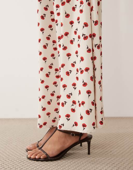 IYAL floaty maxi skirt in cream rose print - part of a set, 5 of 5