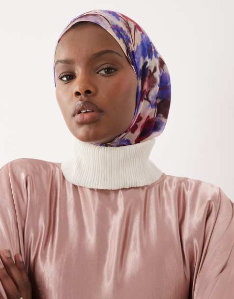 IYAL - Foulard leggero blu a fiori - view 1