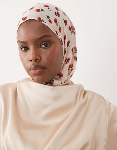 IYAL - Foulard leggero color crema con stampa di rose - view 1