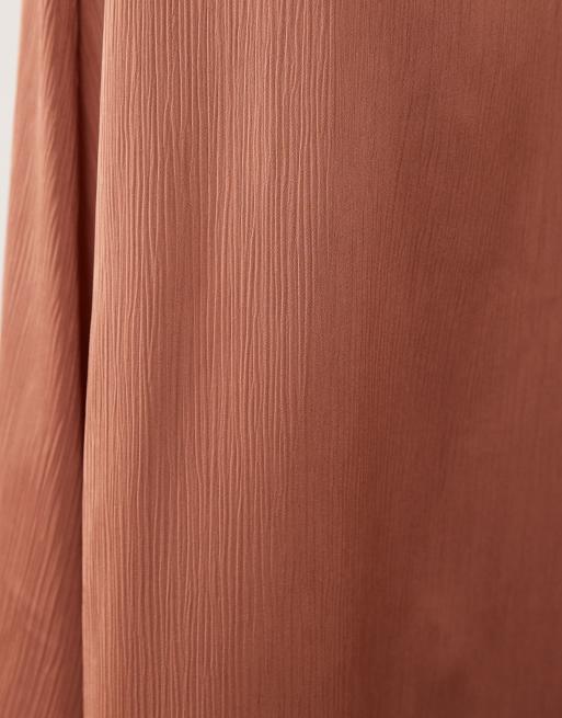 IYAL hammered satin midi slip skirt in rust - part of a set, 2 of 5
