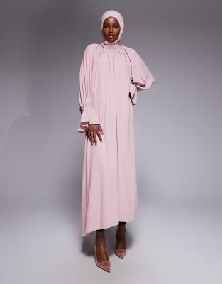 IYAL - Hochgeschlossenes Maxikleid in Flieder mit Manschetten-Detail-Lila