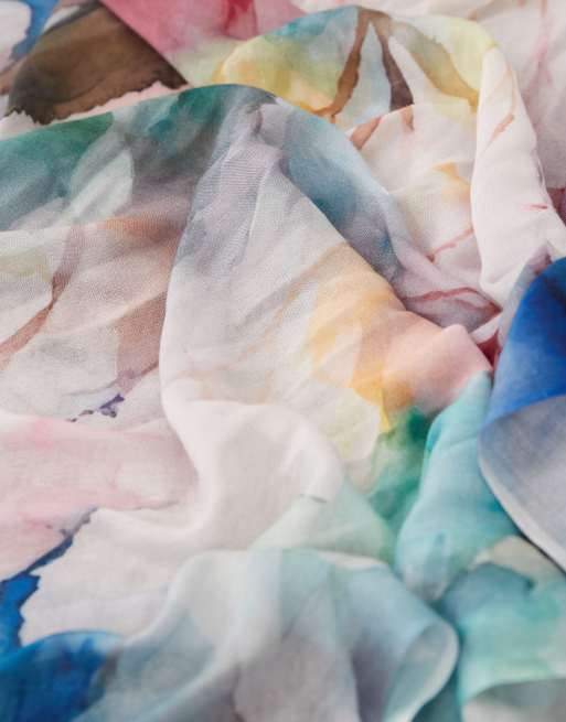 IYAL light weight headscarf in watercolour floral print, 2 of 3
