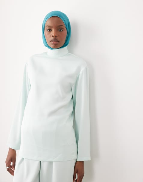 IYAL long sleeve collar detail top co-ord in mint - view 1