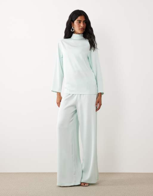 IYAL long sleeve collar detail top co-ord in mint, 3 of 4