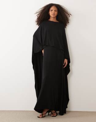 IYAL long sleeve jersey cape in black black