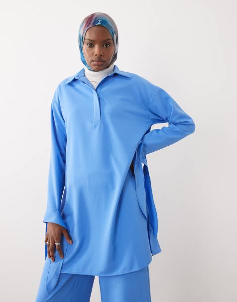 IYAL longline top co-ord in blue - view 1