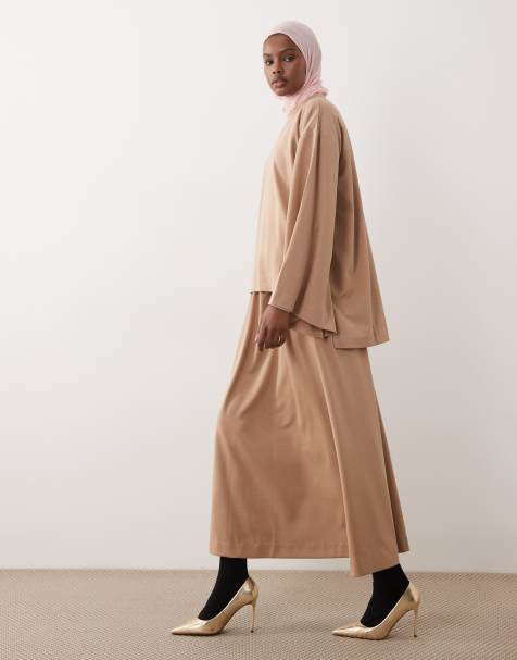 IYAL - Luxe - Maxi rok met hoge taille in camel, deel van co-ord set - view 1