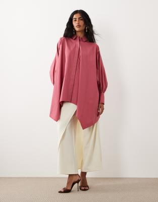 IYAL pants with wrap over skirt button detail in cream cream