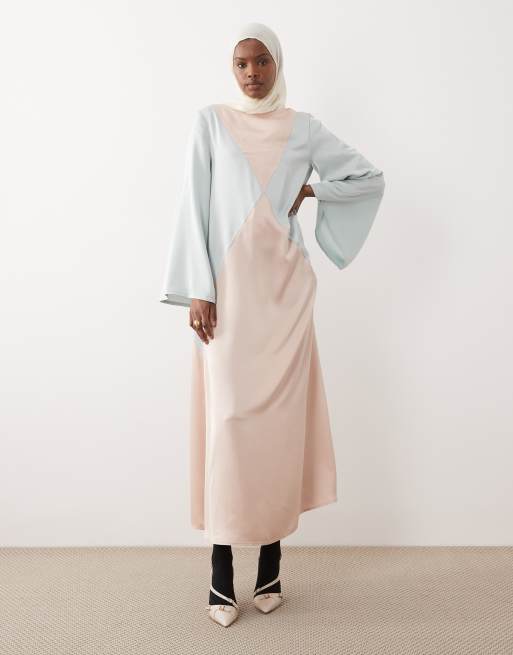 IYAL - Robe longue à manches longues chauve-souris contrastantes - Multicolore