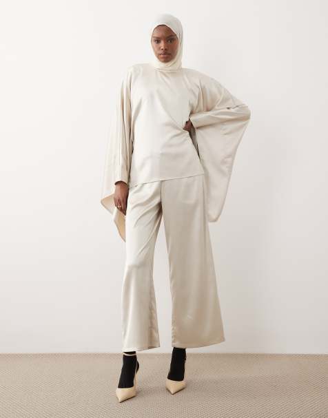 IYAL satin pants in cream (Part of a set) - view 1