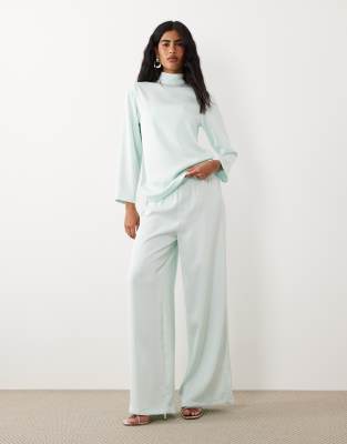 IYAL slim wide leg pants in mint - part of a set mint