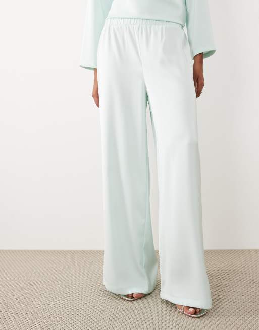 IYAL slim wide leg trouser co-ord in mint, 3 of 5