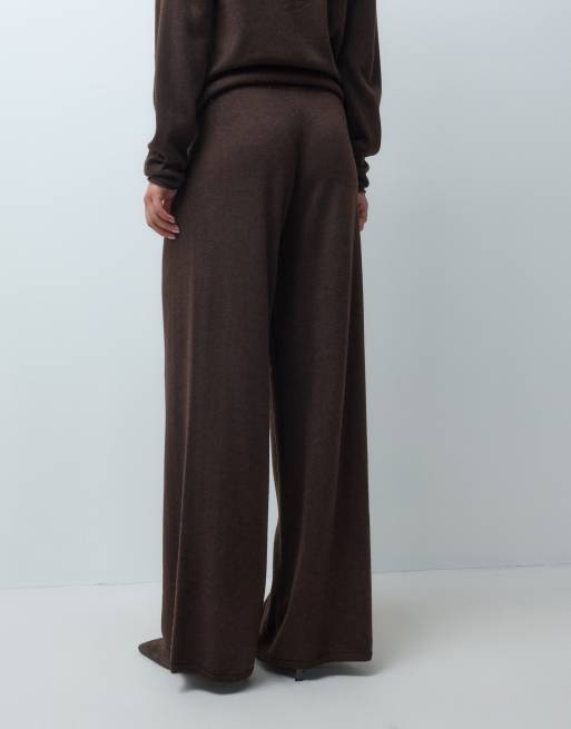 IYAL superweiche Strickhose mit weitem Bein als Kombiteil in Schokobraun, 3 von 4