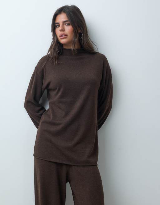 IYAL super soft knitted co-ord in chocolate, 3 von 4