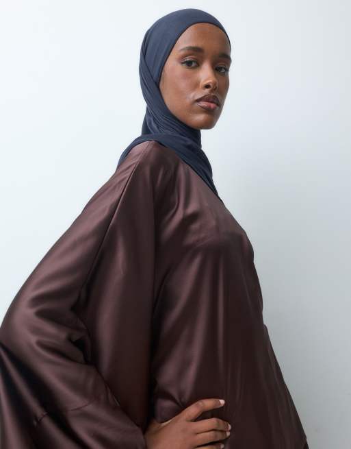 IYAL top co-ord con maniche molto drappeggiate, marrone cioccolato, 5 di 5