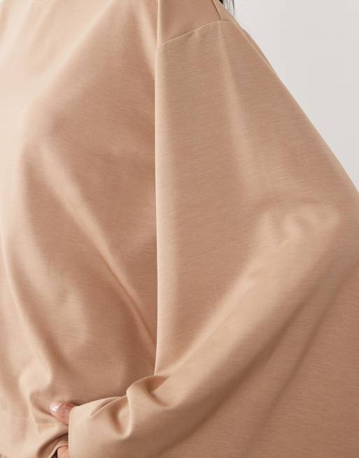IYAL - Top d'ensemble luxueux à manches larges - Camel, 3 de 4