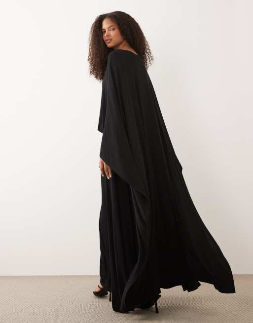 IYAL - Top drapé effet cape en jersey à ourlet asymétrique - Noir, 3 de 4