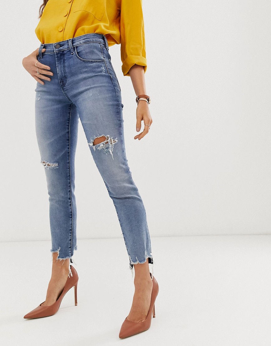 J Brand Alana - Cropped skinny-fit jeans met hoge taille-Zwart