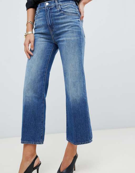 J Brand Joan high rise cropped wide leg jeans ASOS