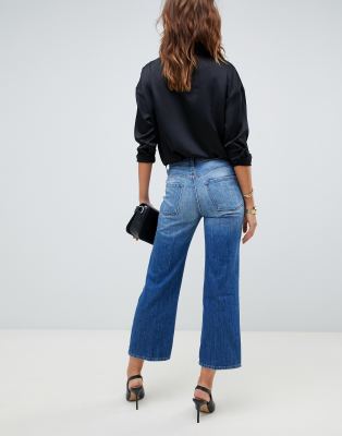 J Brand Joan Jeans cropped a vita alta con fondo ampio ASOS