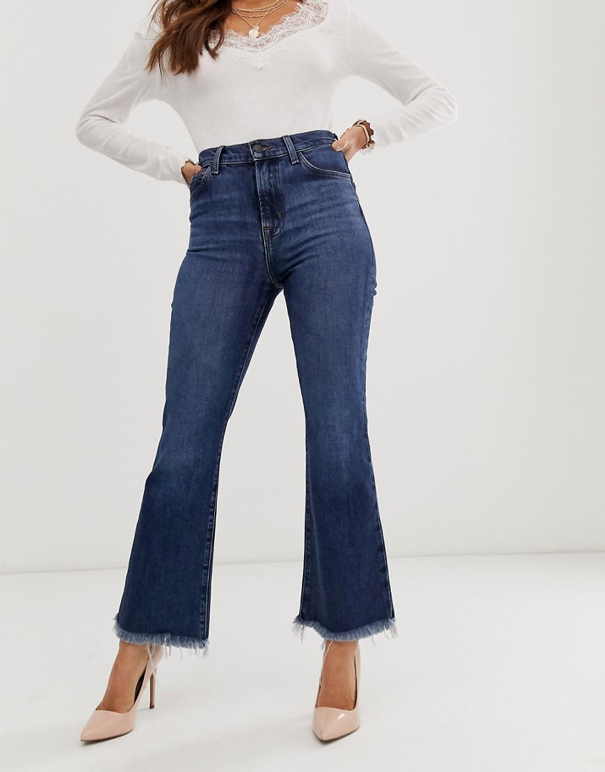 J Brand – Julia – Flare jeans med hög midja-Blå