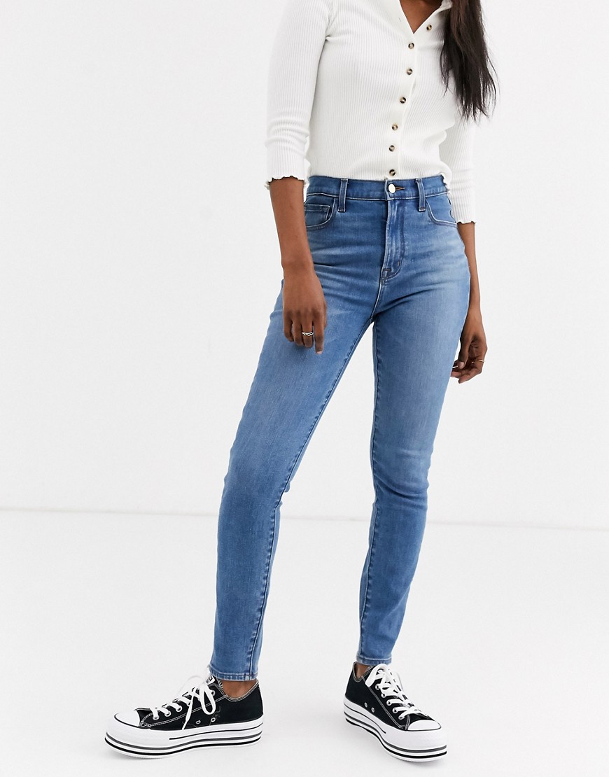 J Brand Leenah super high rise skinny jeans-Blue