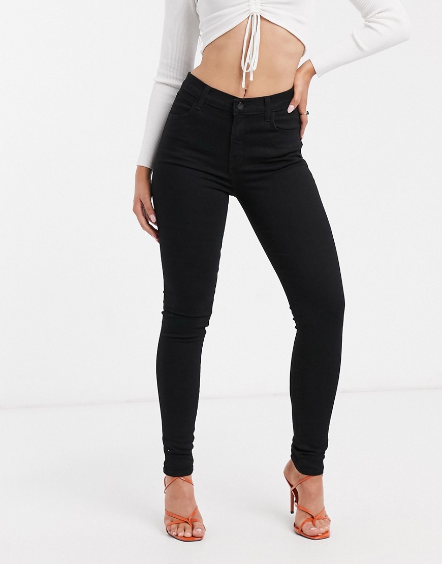 J Brand - Maria - Hoge taille skinny jeans-Zwart
