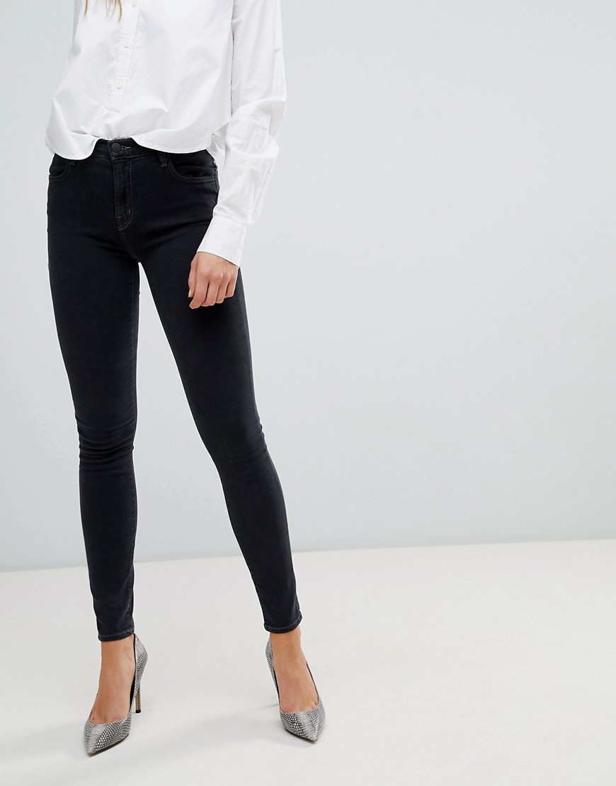 J Brand - Maria - Skinny jeans met hoge taille-Zwart