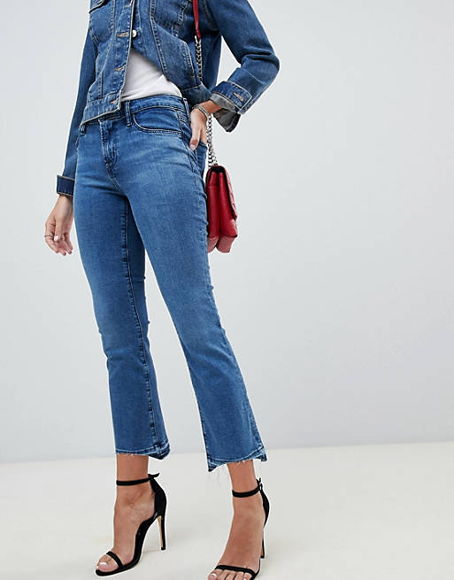 Damen Bekleidung Jeans Capri-Jeans und cropped Jeans J Brand Denim Mid-Rise Bootcut Jeans Selena in Rot 