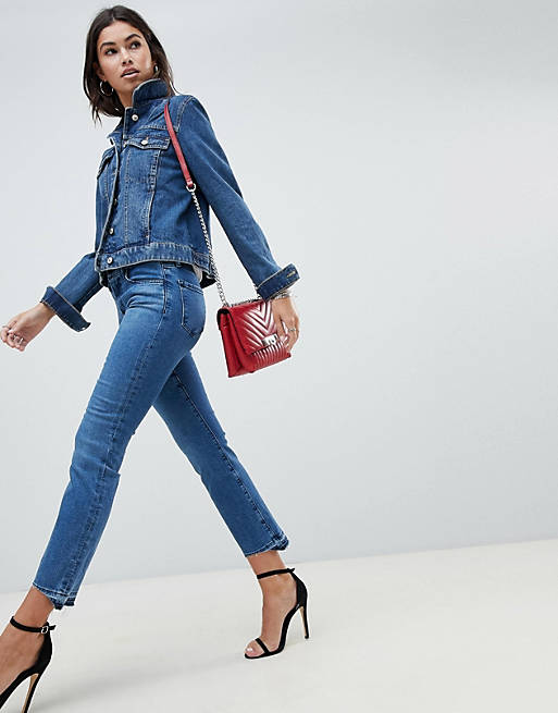 Damen Bekleidung Jeans Bootcut Jeans J Brand Denim Mid-Rise Cropped Jeans Selena in Blau 