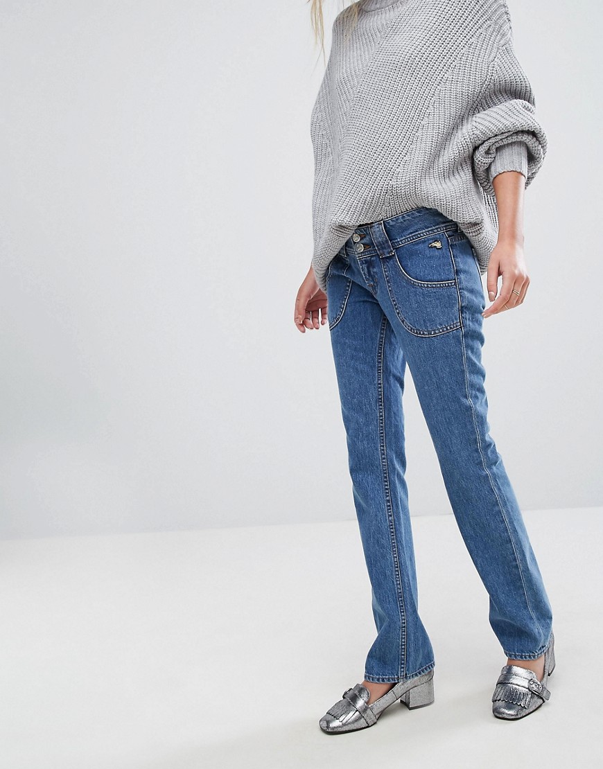 J Brand x Bella Freud - lavtaljede jeans med lige ben-Sort