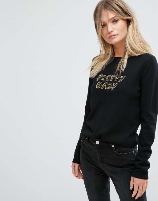 J Brand x Bella Freud Pretty Baby Metallic Jumper ASOS