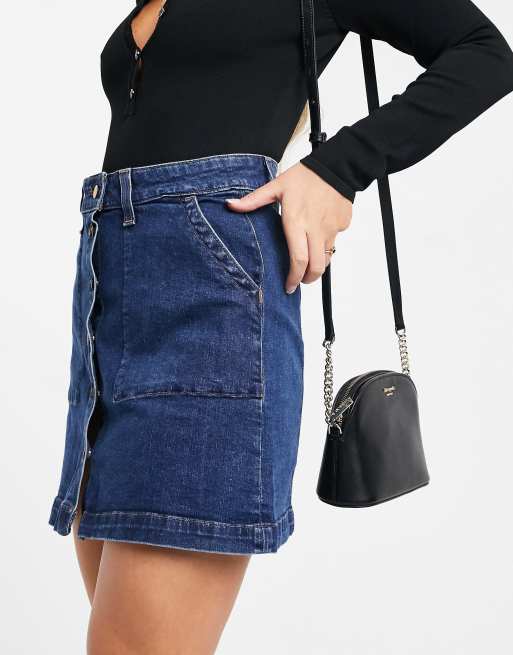 J Crew denim button front mini skirt ASOS