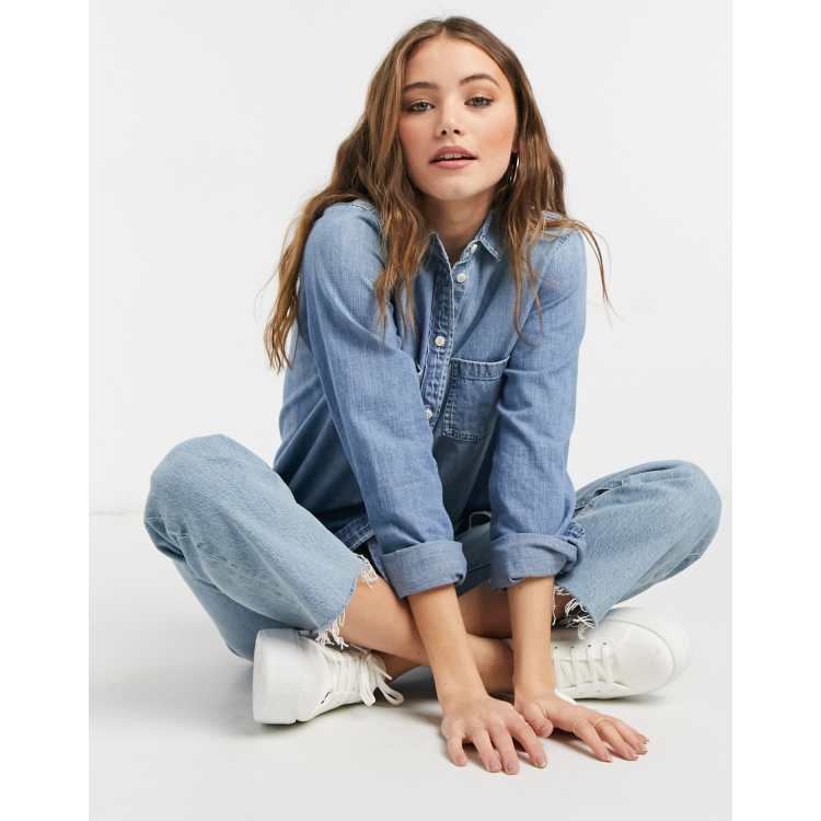 J Crew denim shirt in light wash blue ASOS